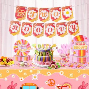 Groovy Party Supplies Birthday Boho Hippie Daisy Groovy Birthday Decorations