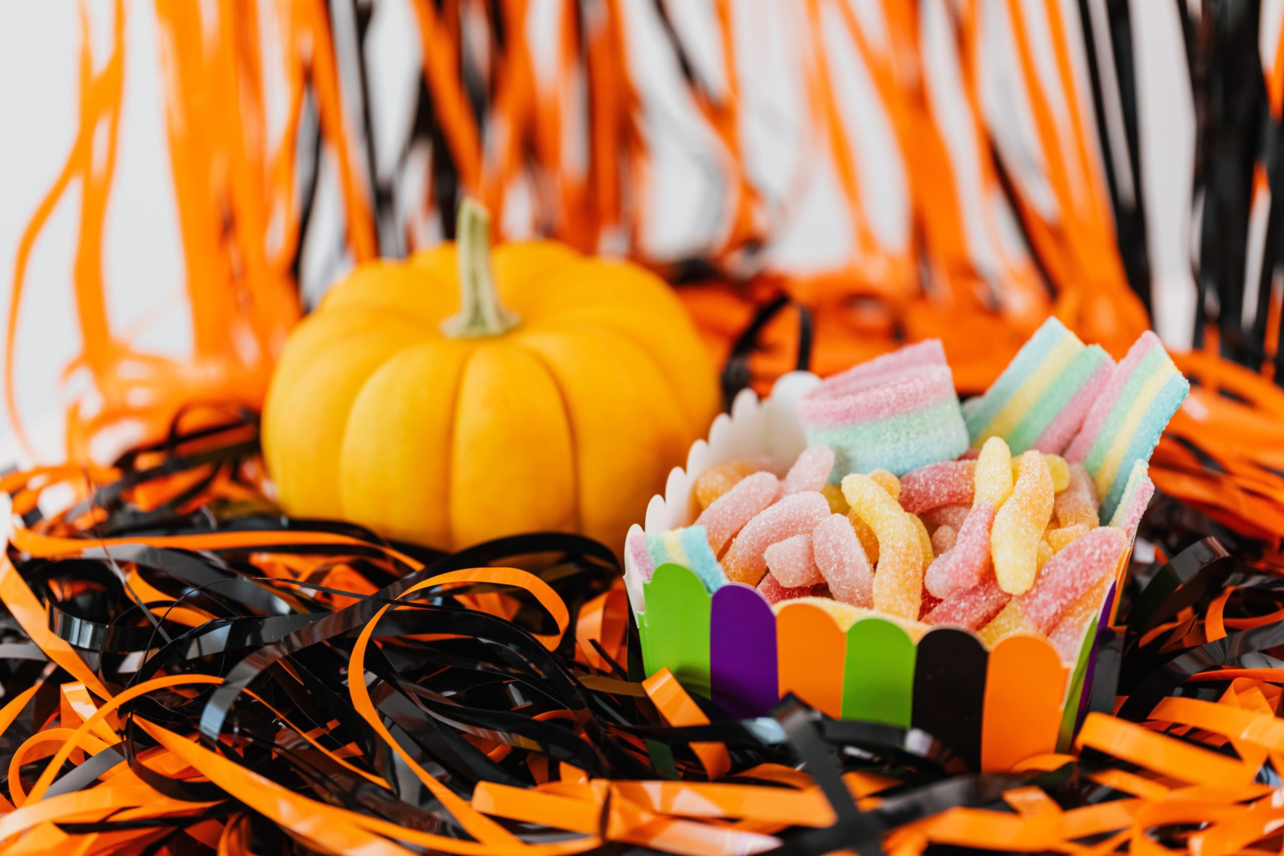 Halloween decorations with crepe paper