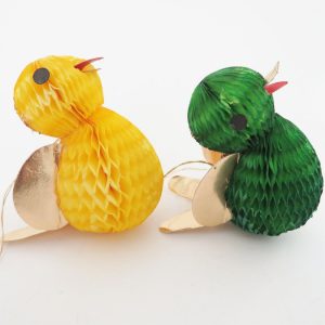 Honeycomb Bird Ornaments Size Information