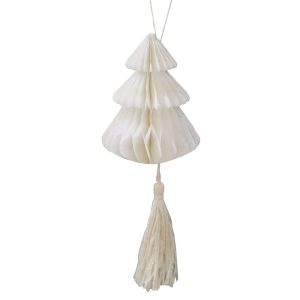 Honeycomb Cream Christmas Tree Decorations