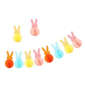 Rabbit of Year Photo Garland Banners Easter Honeycomb Bunting Garland