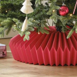 Red Honeycomb Christmas Tree Skirt Decoration