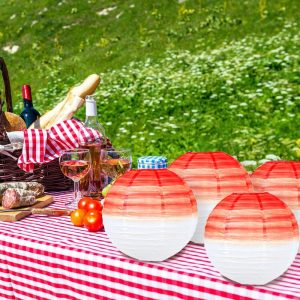 Red Reusable Round Paper Lanterns