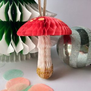 Retro Cute Paper Honeycomb Mushroom Ornaments