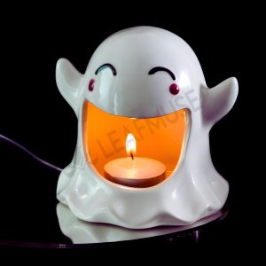 Smiley Ghost Ceramic Candle Holder for Halloween