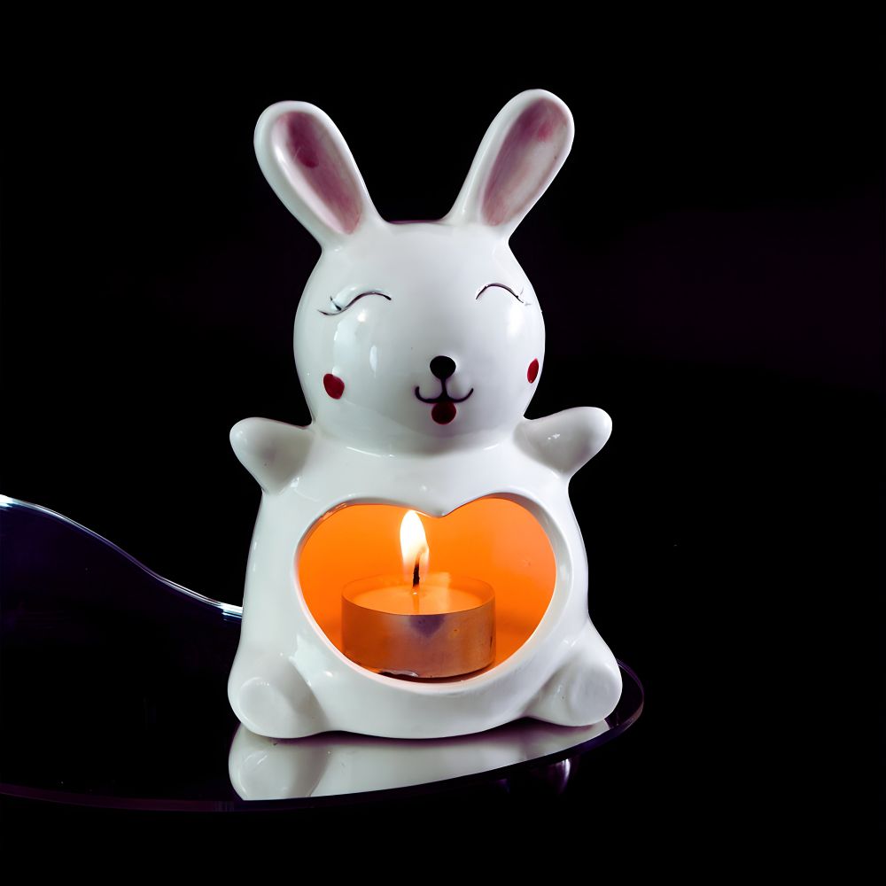 White Rabbit Ceramic Candle Holder