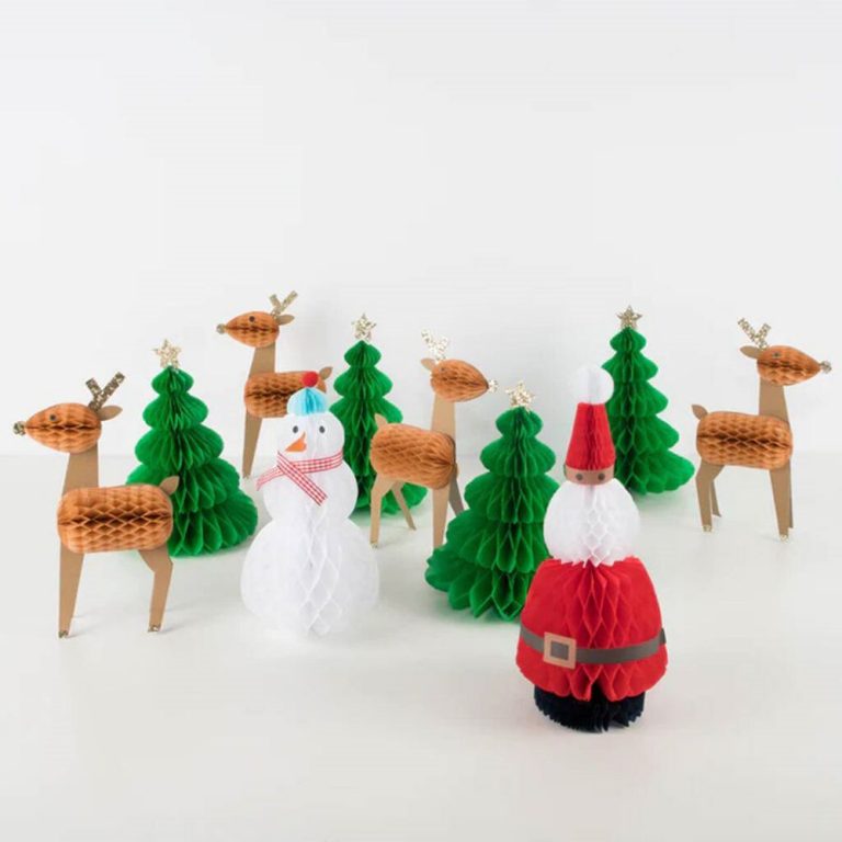 Christmas Characters Honeycomb Decorations Paper Christmas Table Centerpieces