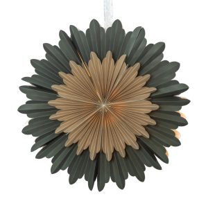 Crystal Decorative Paper Snowflake Fan Ornament Green