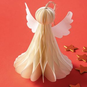 Customized Cream White Angel Honeycomb Paper Decoration at Bulk Deals