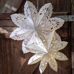 Fair Trade White lace paper lanterns