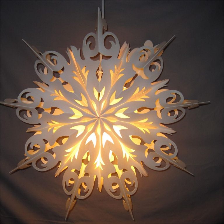 Hollow Snowflake Paper Star Light Lantern Folding Paper Light