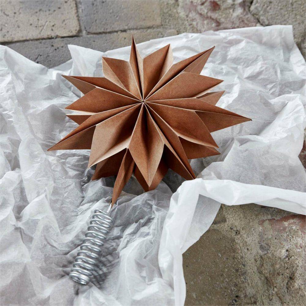 Kraft Brown Paper Christmas Star Tree Topper