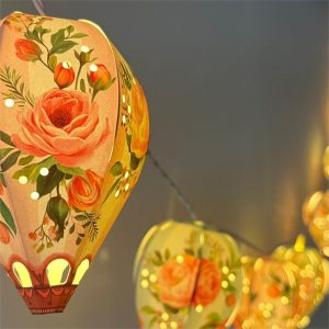 Paper Floral Mini Hot Air Balloons with Fairy Lights