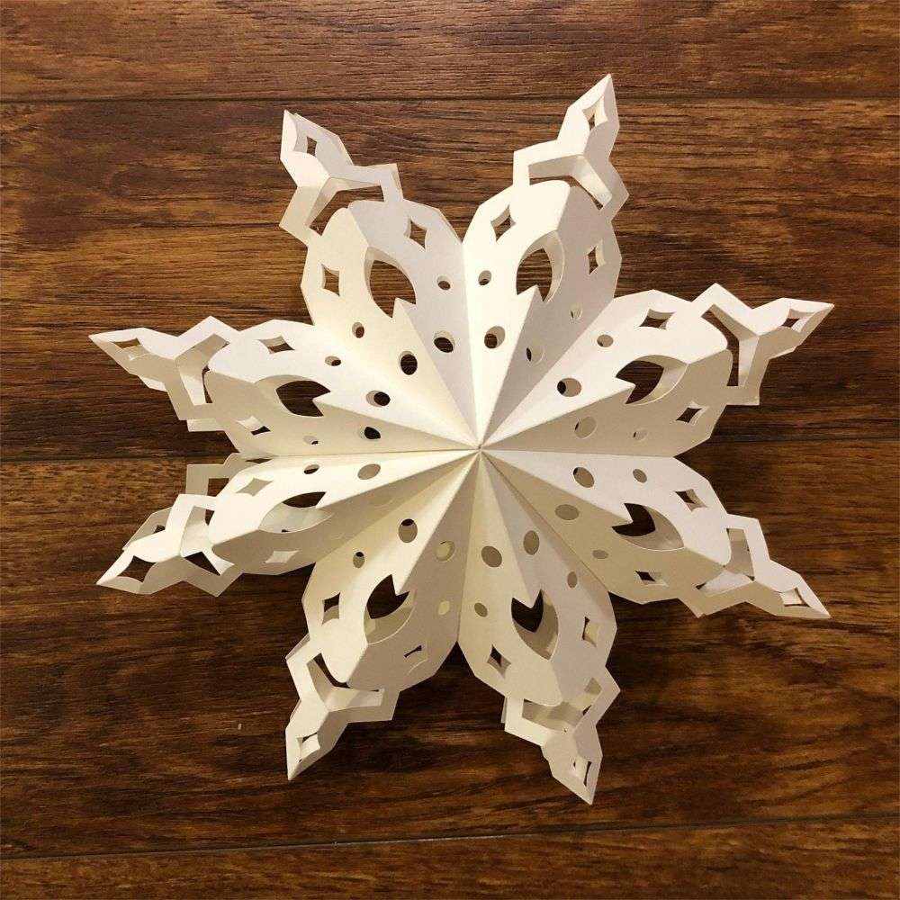 Paper Snowflake Fan Template Tree Ornament Decoration