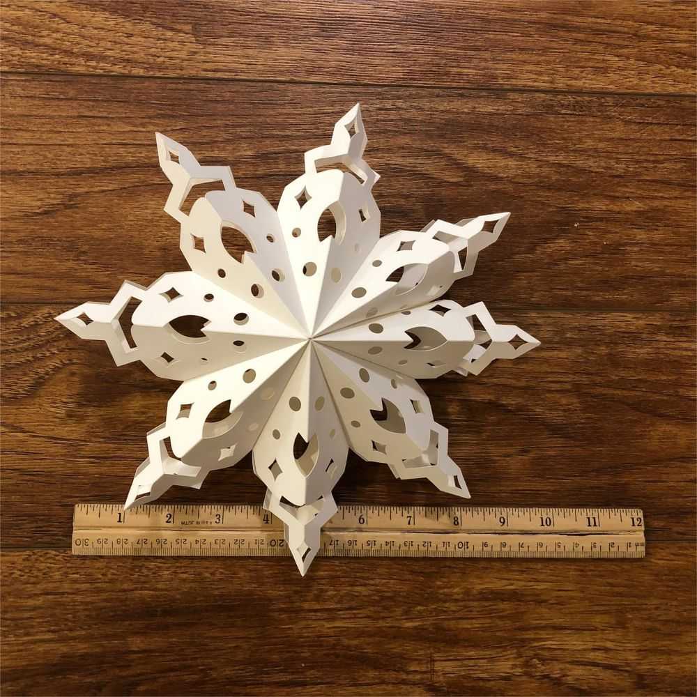 Paper Snowflake Fan Template Tree Ornament