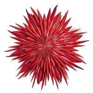 Red Paper Star Snowflake Fan Ornament