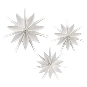 Snow White Handcrafted Paper Star Christmas Decorations