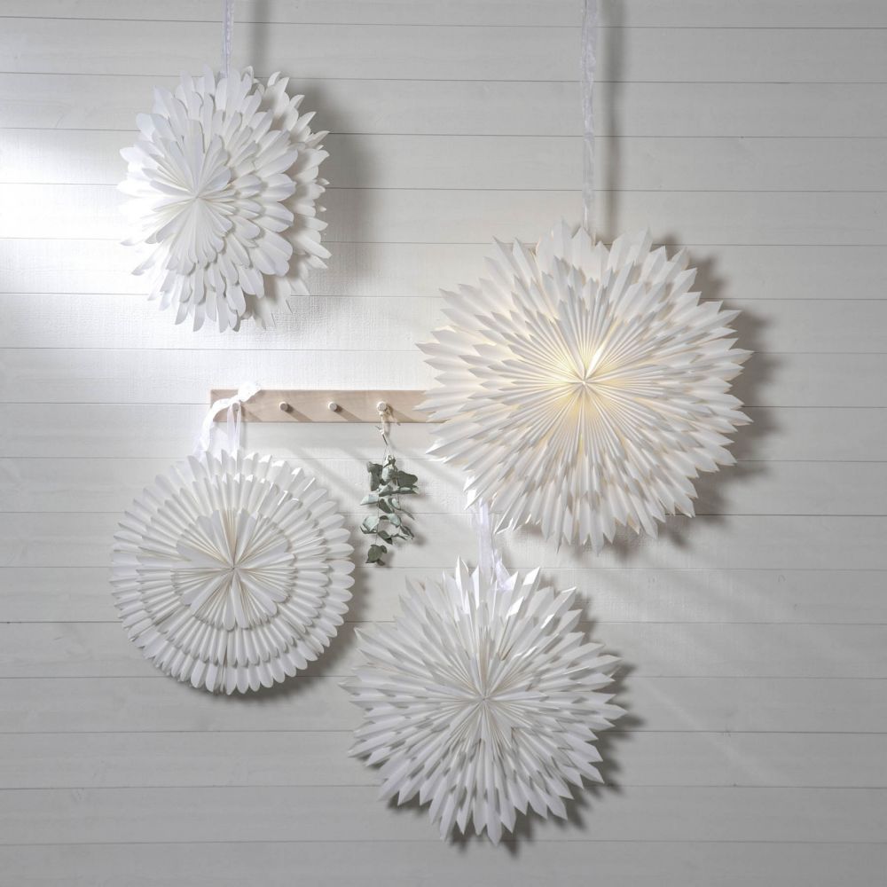 White Decorative Paper Star with Light