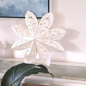 fair trade lace paper star lanterns