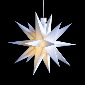 White 18-pointed star 12 cm