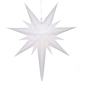 White Hanging Bethlehem Star Light LED Lantern Decor