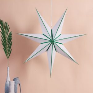 Green Edge Paper Star Christmas Decorations