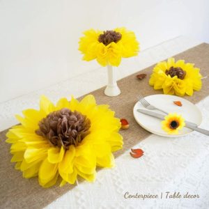 Sunflower Tissue Paper Pom Poms Décor