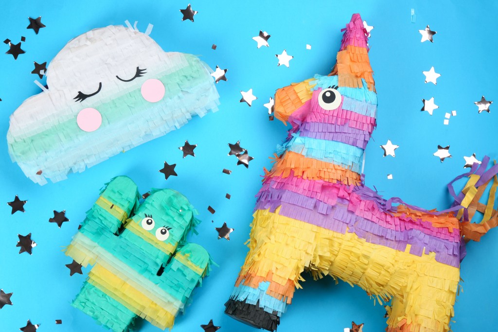 colorful bulk pinatas decorations