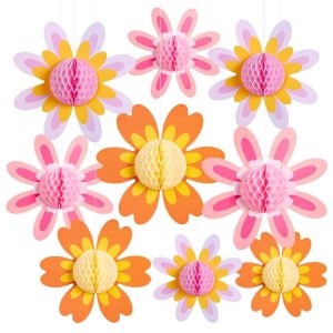 Paper Honeycomb Daisy Birthday Party Decorations Groovy Flower Spring Decorations