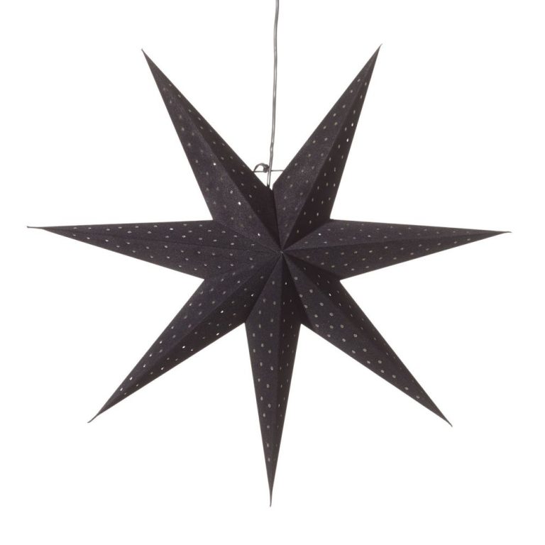 Personalized Paper Star for Hanging Velvet Look 75 cm Black