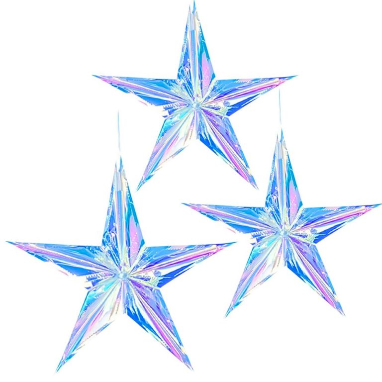 Wholesale Iridescent Paper Star Hanging Decorations for Bachelorette Christmas