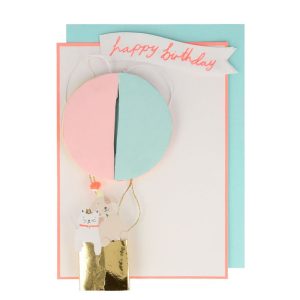 Air Balloon Honeycomb Birthday Card