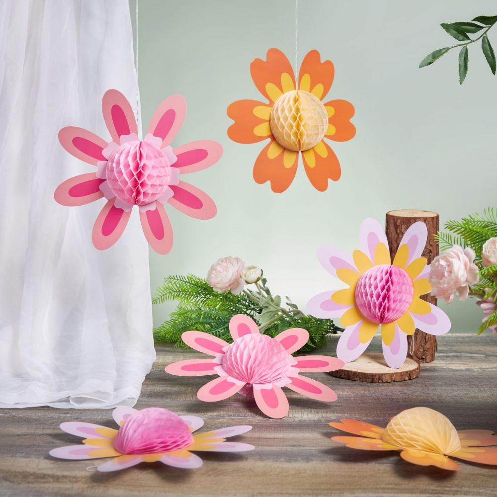 Floral Paper Honeycomb Ornaments