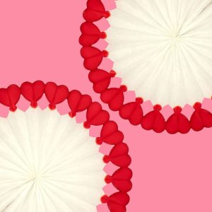 Heart Edge Paper Fan Decorations