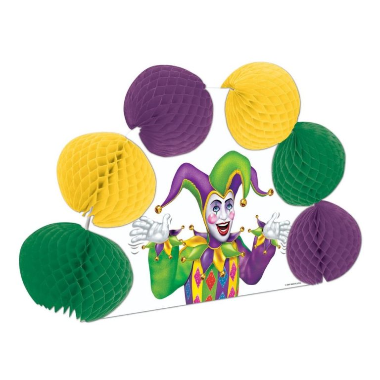 Mardi Gras Paper Honeycomb Pop-Over Table Centerpieces