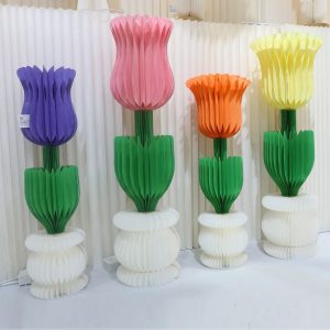 Paper Honeycomb Tulip Flower Display Decorations