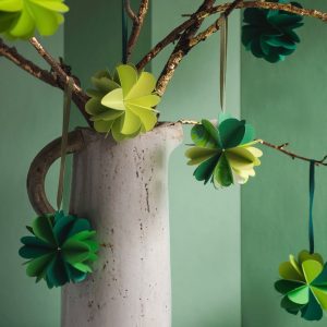 Personalized Paper Shamrock Decoration Green Shamrock Decorative Paper Fans