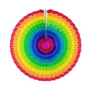 Rainbow Striped Fan Paper Decoration 40cm