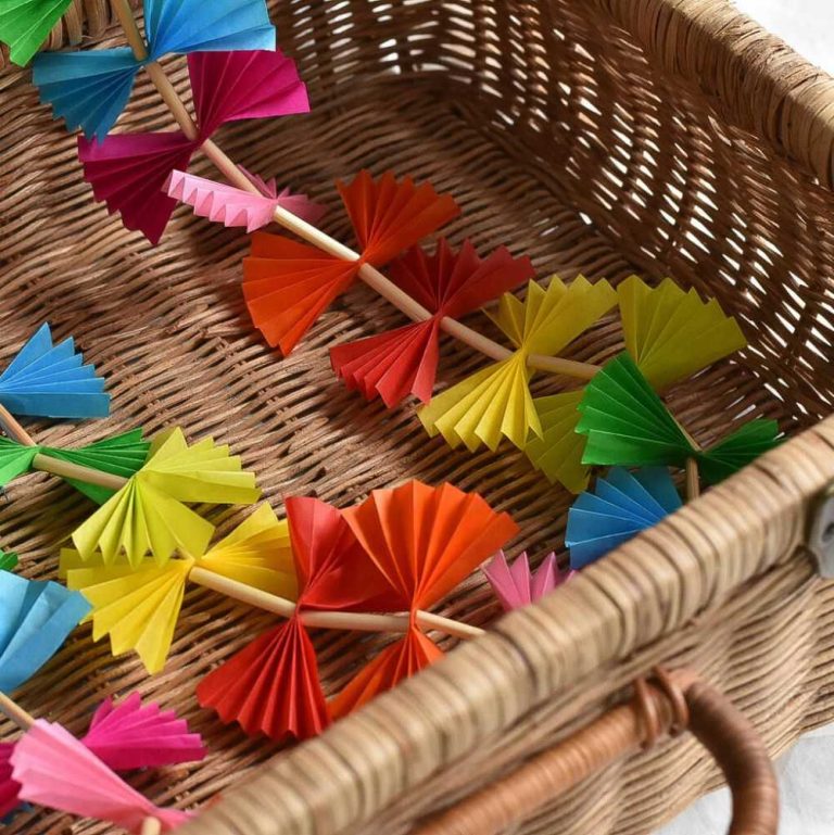 Recycled Straw And Paper Rainbow Garlands