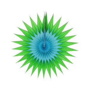 green blue Pointed Duo Gradient Color Fan Paper Decorations Manufacturer