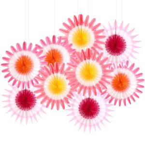 Custom made Dip Dye Ombre Tissue Paper Flower Fan Decorations Set