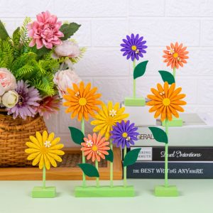 Customized Spring Daisy Paper Decor for Wooden Tiered Tray Table Settings