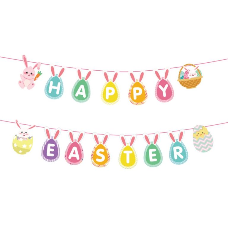 Cute Bunny Happy Easter Party Banner Easter Decorations Wholesale