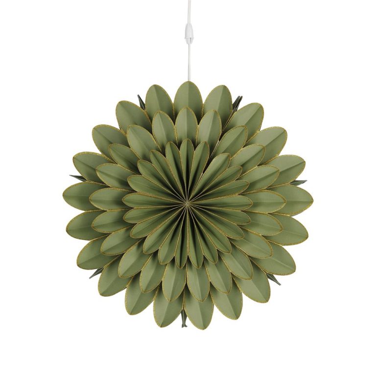 Green Paper Advent Star Cardboard Flower Light Northern Light