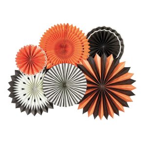 Halloween Party Pinwheel Backdrop Paper Rosette Fan Backdrop Wall Decorations