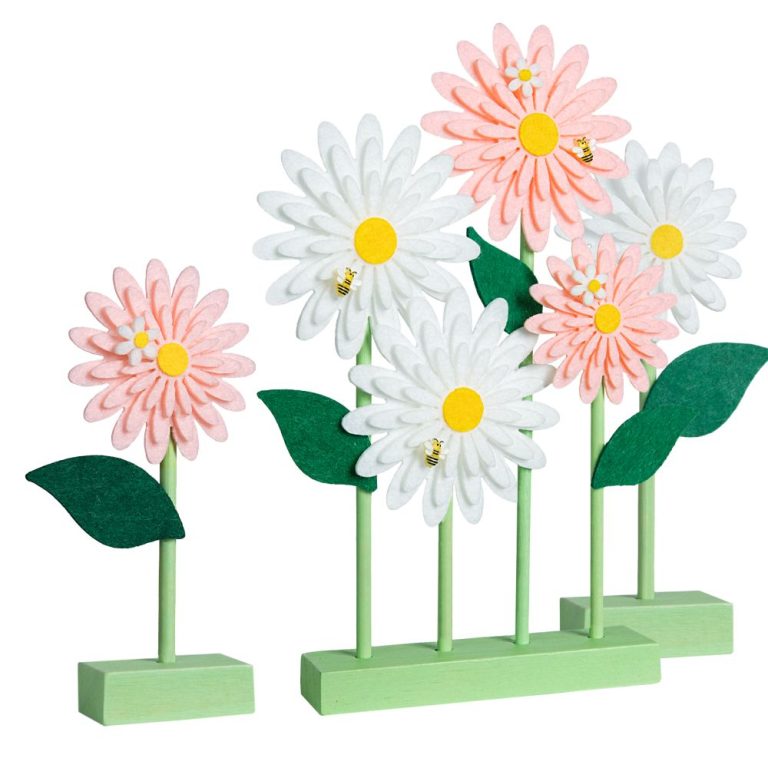 Pink White Felt Daisy Table Centerpiece Home Ornaments Manufacturer