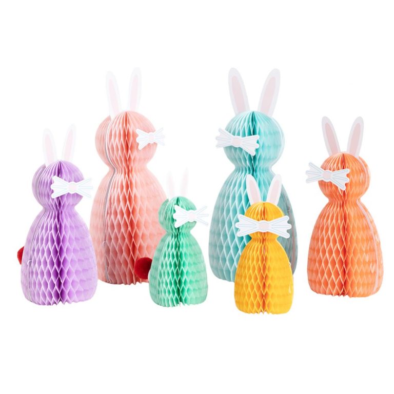 Tailor-made Light Colorful Easter Bunny Paper Honeycomb Decorations Supplier