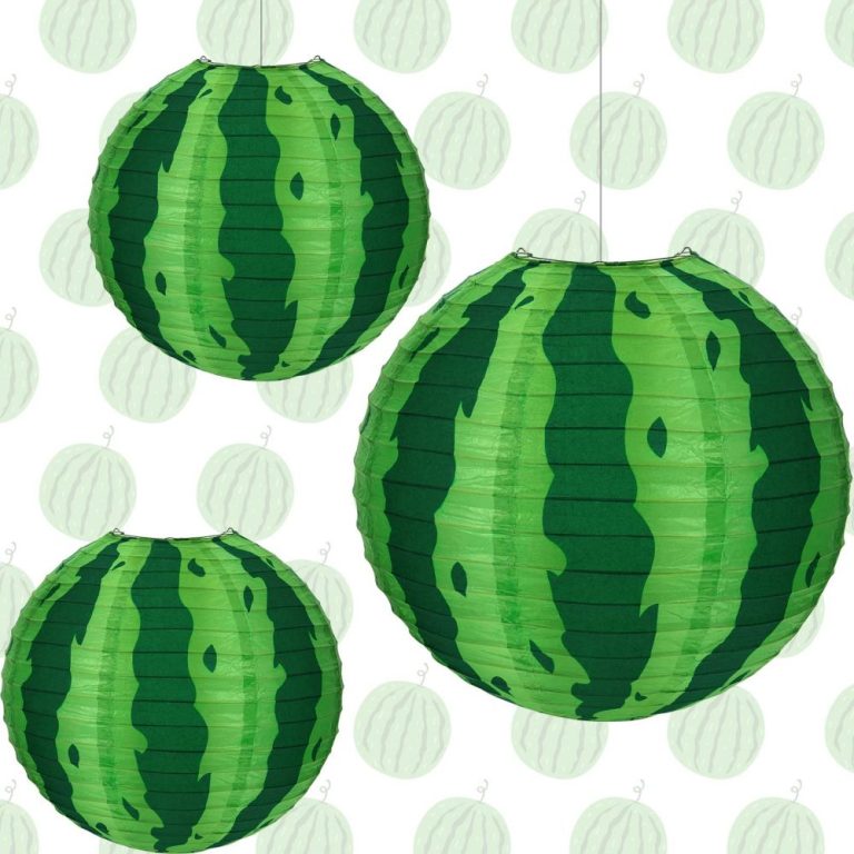 3 Pcs 12 Inch Watermelon Paper Lanterns Summer