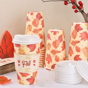 Bespoke Autumn Maple Leaf Coffee Cups