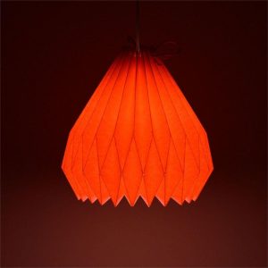 Candy Pink Paper Chandelier Origami Lamp with light